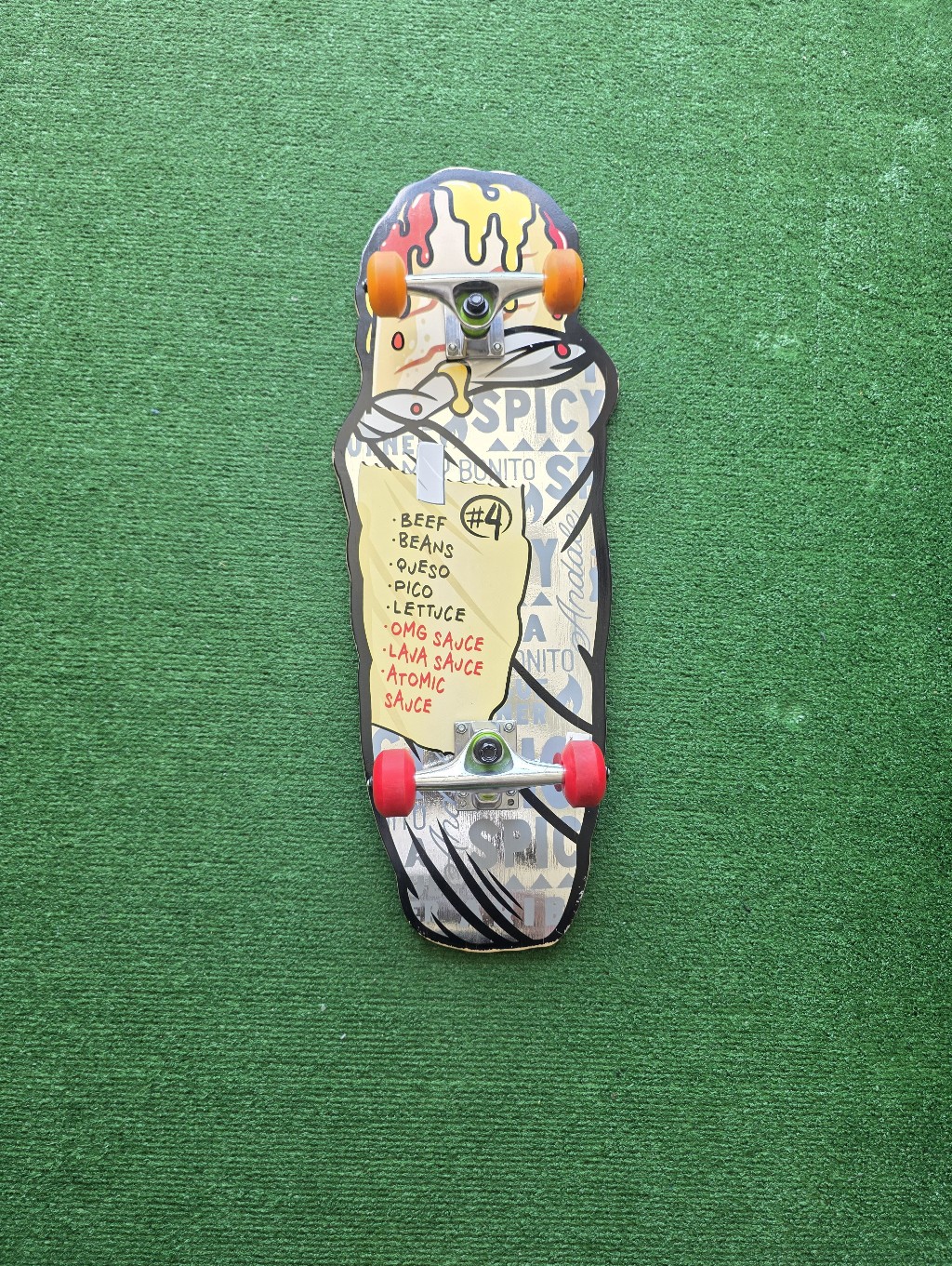Credhedz Sakar International Inc Colorful Burrito Art Skateboard